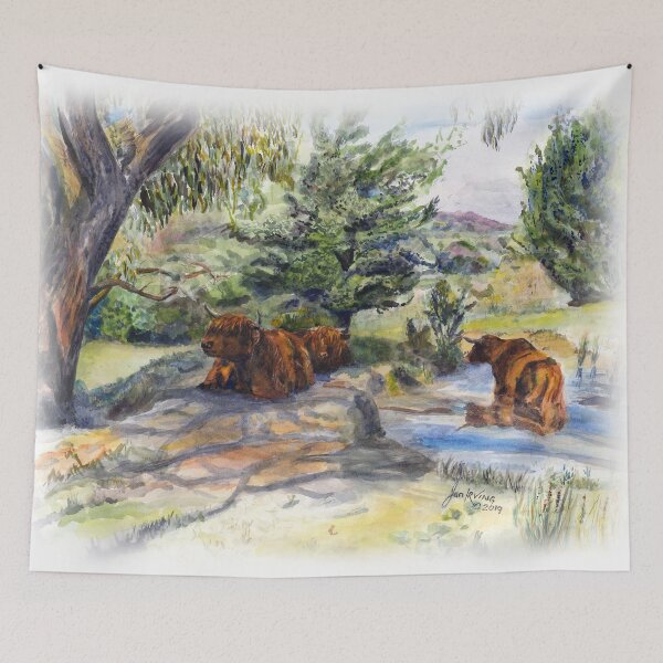 Item preview, Highland Cattle - Idle Summer Hours designed and sold by JAN IRVING - ERINRAC.