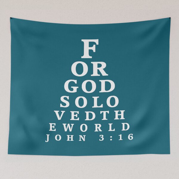 Item preview, John 3:16 Christian Bible Verse Eye Chart  designed and sold by NoBonesLife.