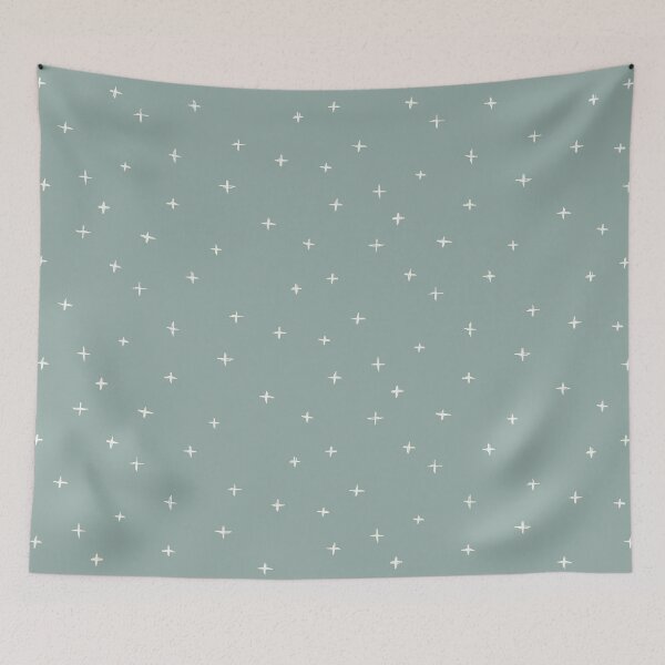 Item preview, Bone freehand swiss cross on sage green Minimalist Scandi Unisex designed and sold by Erin Kendal.