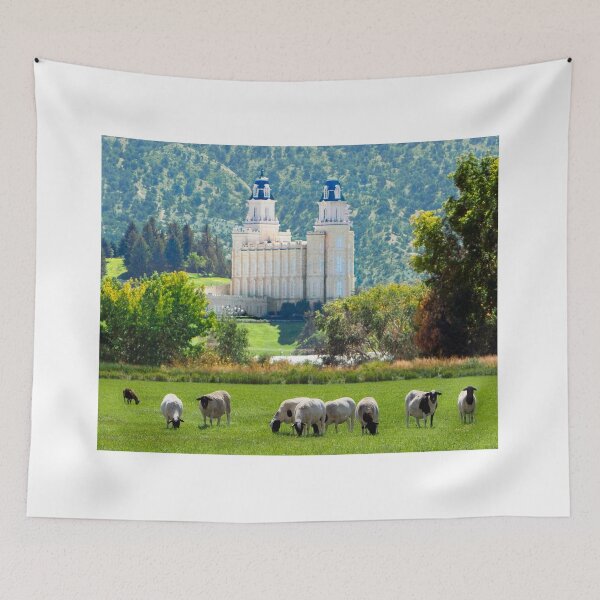 Item preview, Manti Utah Temple - Sheep Grazing 20x16 designed and sold by Ken Fortie.