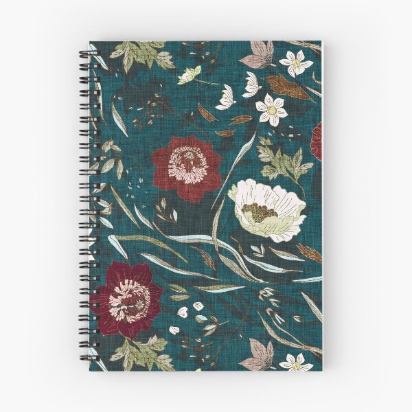 Item preview, Noir Floral (teal)  designed and sold by Esther  Fallon Lau.
