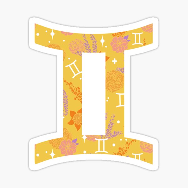 Gemini Floral Pattern - GOLD Sticker