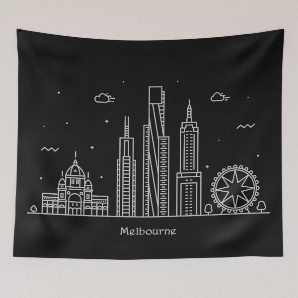 Item preview, Melbourne Skyline Minimal Line Art Poster designed and sold by A Deniz Akerman.