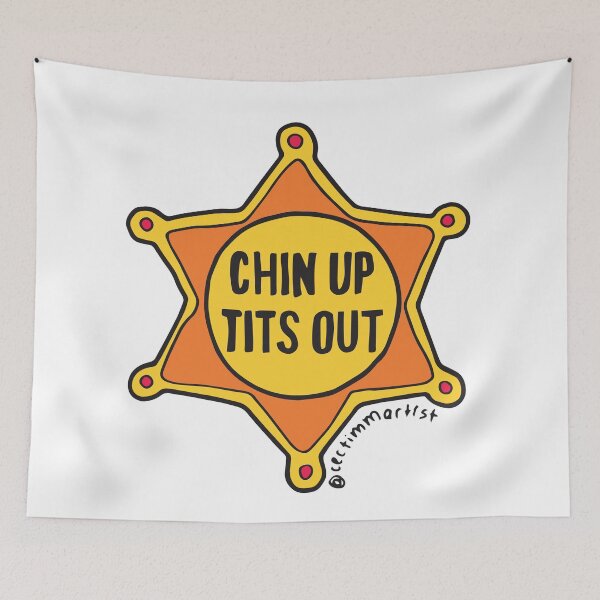 Item preview, FEMINISM FOR HUMANITY BADGE: CHIN UP TITS OUT designed and sold by cectimm.