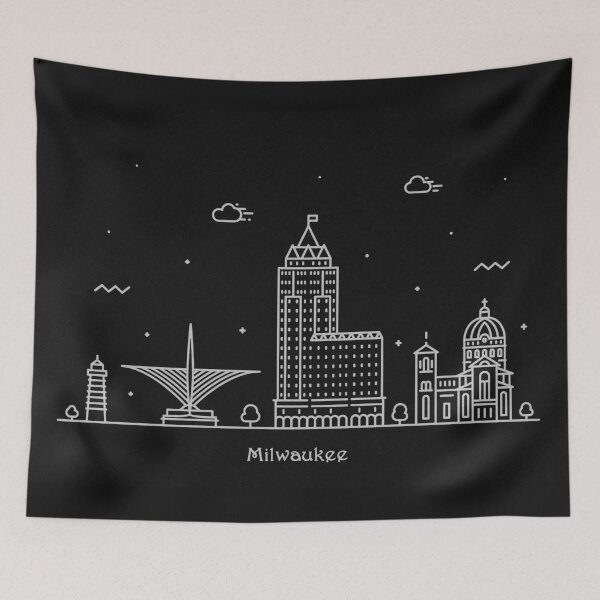 Item preview, Milwaukee Skyline Minimal Line Art Poster designed and sold by A Deniz Akerman.