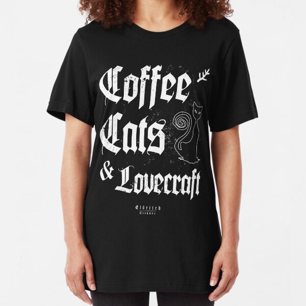 Coffee, Cats and Lovecraft - Eldritch Dreamer - Lovecraftian mythos wear Slim Fit T-Shirt