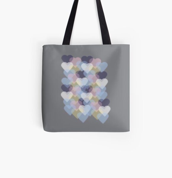 Bokeh Inspired Colorful Hearts All Over Print Tote Bag