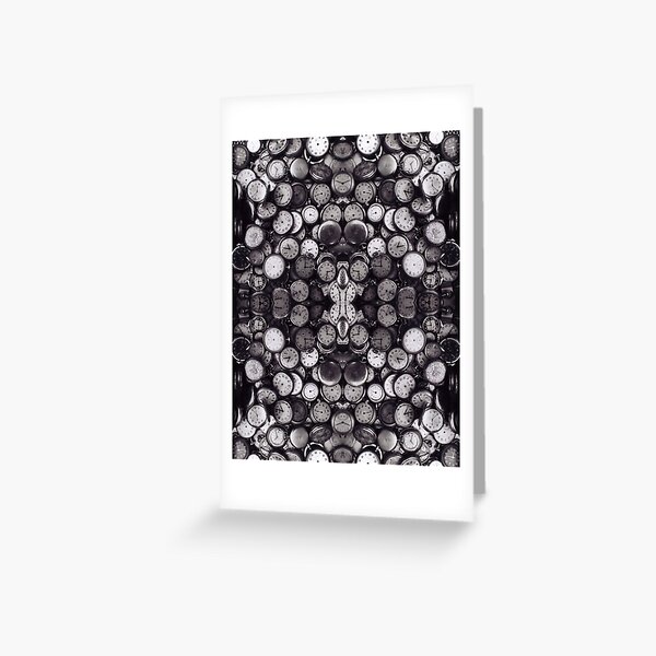 Monochrome old, antique, time, clock, pattern, abstract, dirty, design Greeting Card