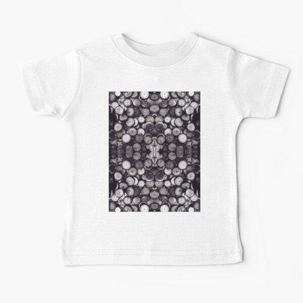 Monochrome old, antique, time, clock, pattern, abstract, dirty, design Baby T-Shirt