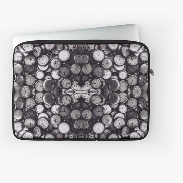 Monochrome old, antique, time, clock, pattern, abstract, dirty, design Laptop Sleeve
