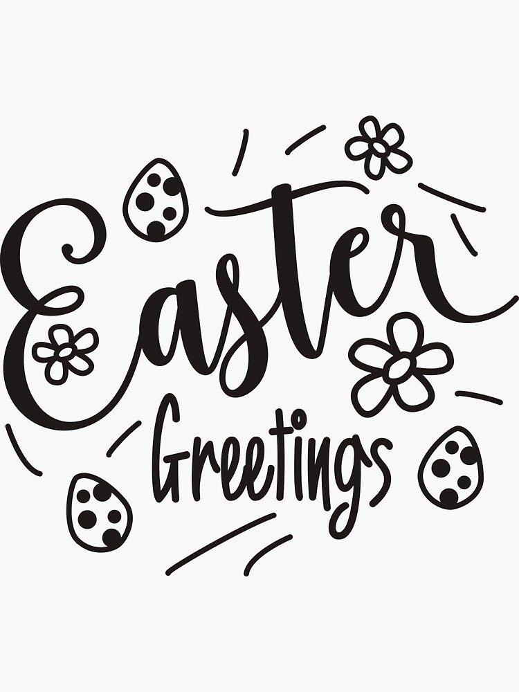 "Easter Greetings" Sticker by IvonDesign Redbubble