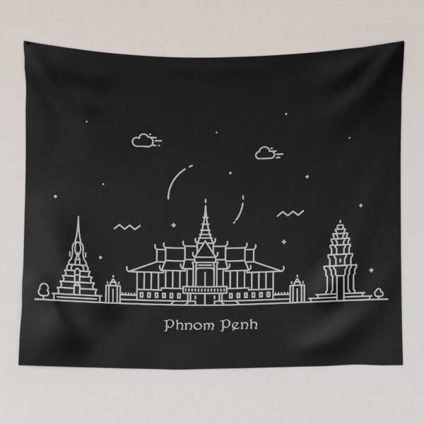 Item preview, Phnom Penh Skyline Minimal Line Art Poster designed and sold by A Deniz Akerman.