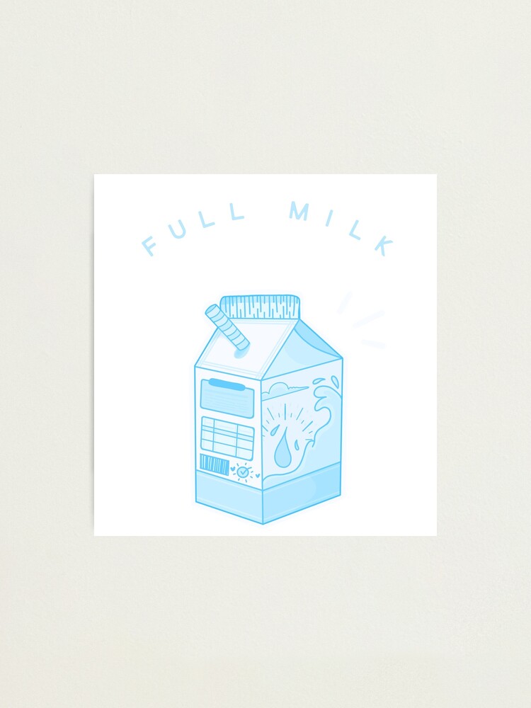 "Blue milk milk carton aesthetic " Photographic Print by