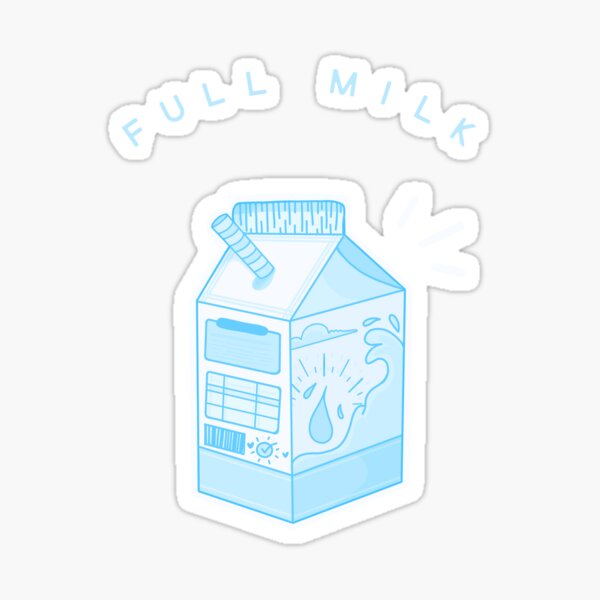 blue milk milk carton aesthetic sticker by ourtinyinfinite redbubble