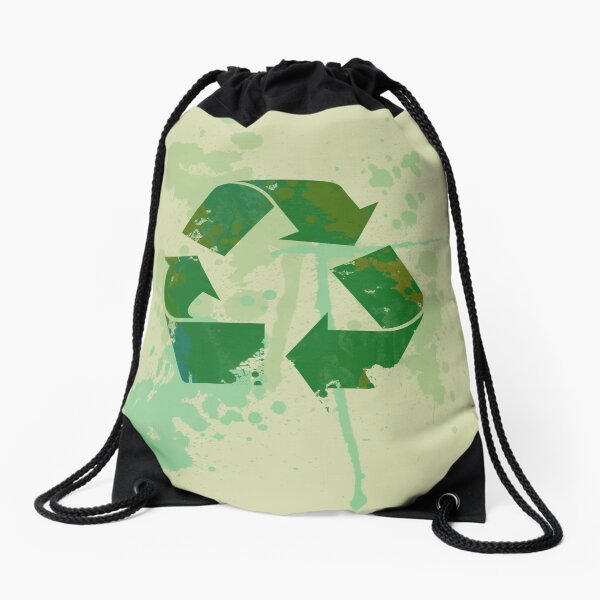 Reduce reuse recycle be green Drawstring Bag