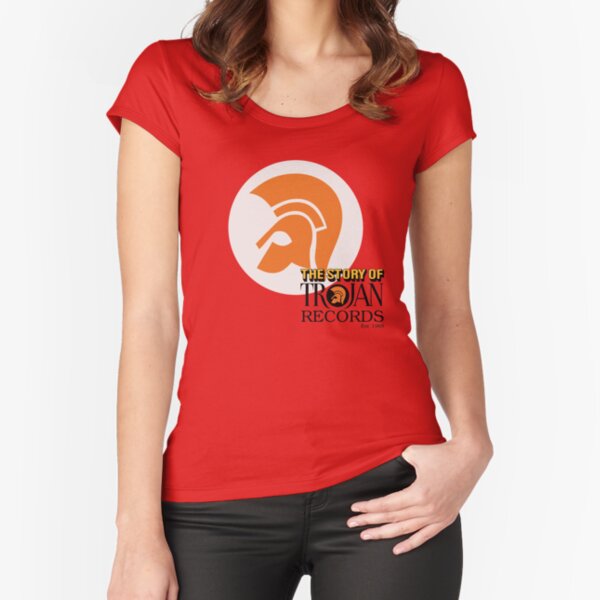 Trojan Records Rasta Striped Logo 100/% Cotton Peach T-Shirt