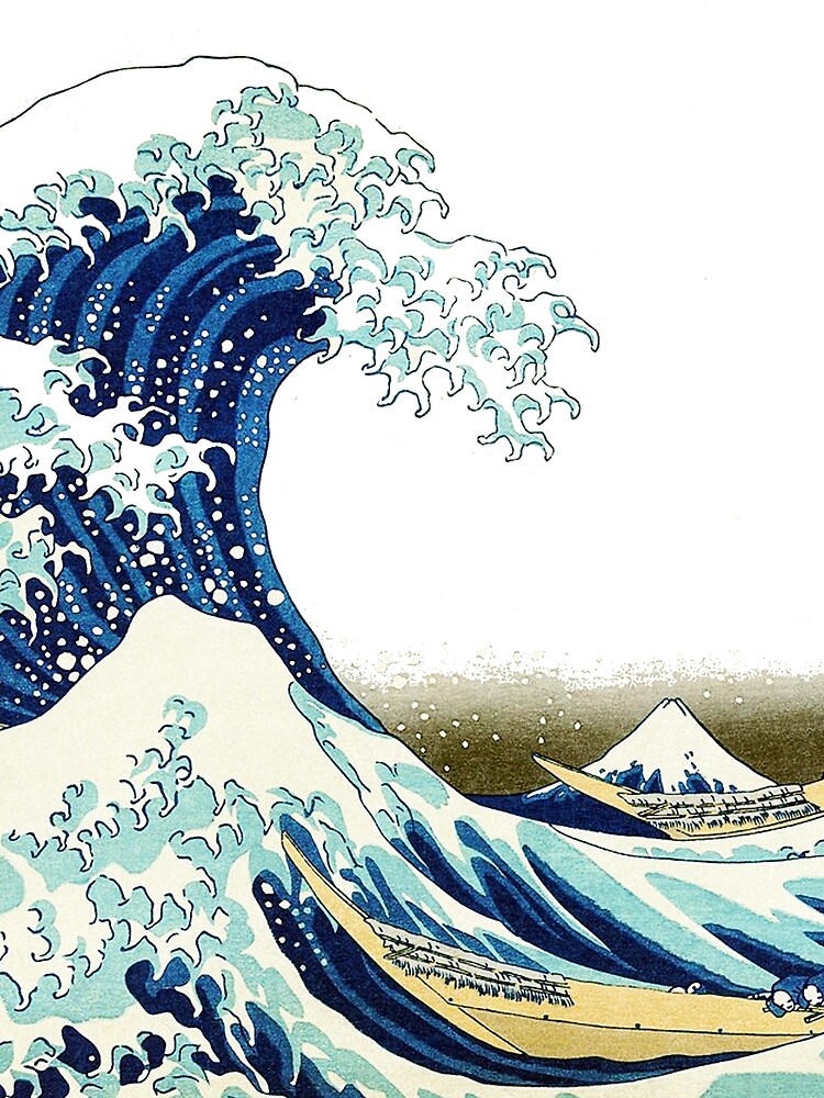 HOKUSAI. The Great Wave off Kanagawa, BRIGHTENED. by TOMSREDBUBBLE
