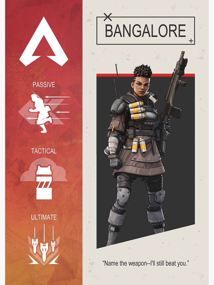 "Apex Legends Bangalore Character Poster" Sticker for Sale by Gemini ...