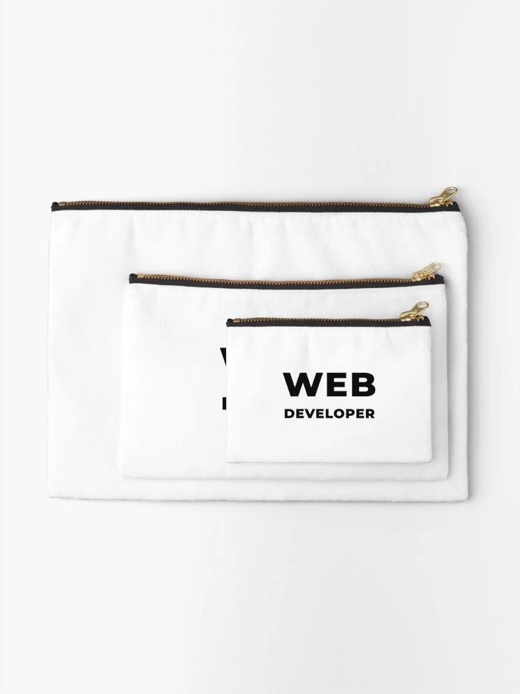 Thumbnail 2 of 4, Zipper Pouch, Web Developer (Inverted) designed and sold by developer-gifts.