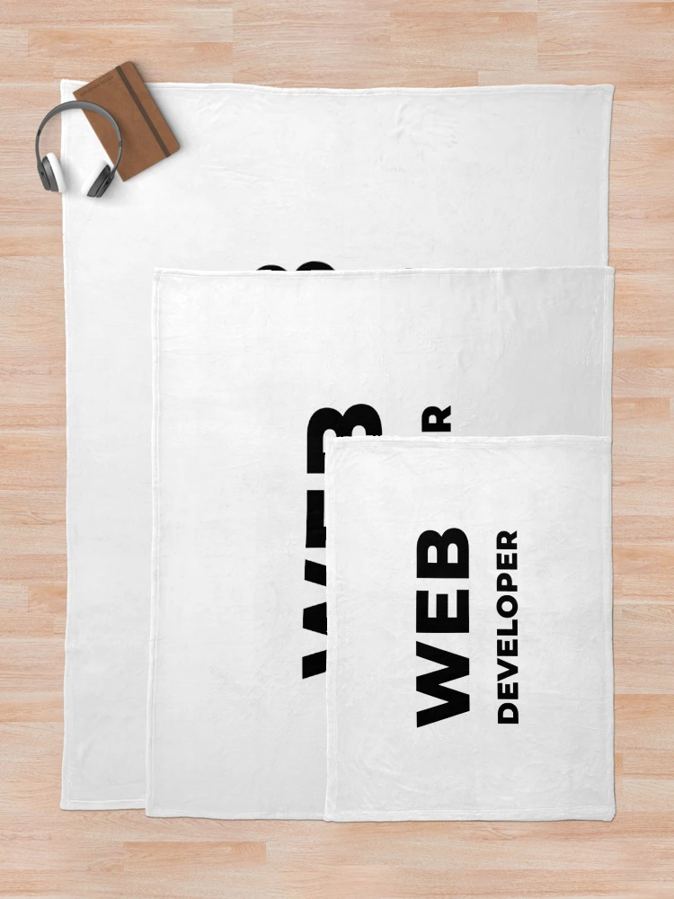 Thumbnail 5 of 6, Throw Blanket, Web Developer (Inverted) designed and sold by developer-gifts.