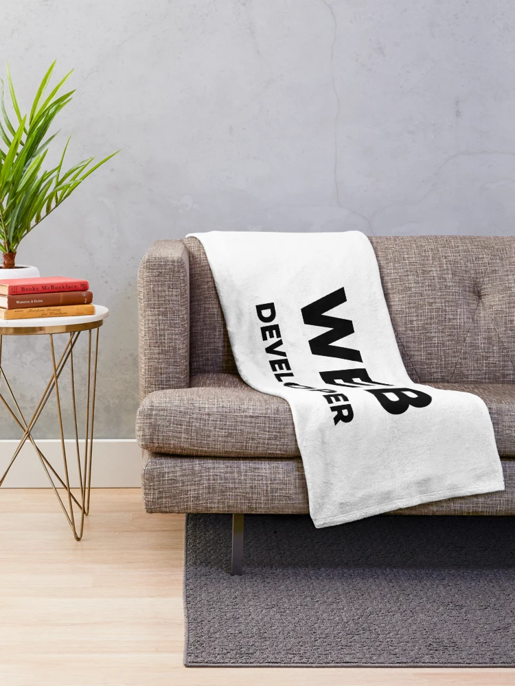 Thumbnail 2 of 6, Throw Blanket, Web Developer (Inverted) designed and sold by developer-gifts.