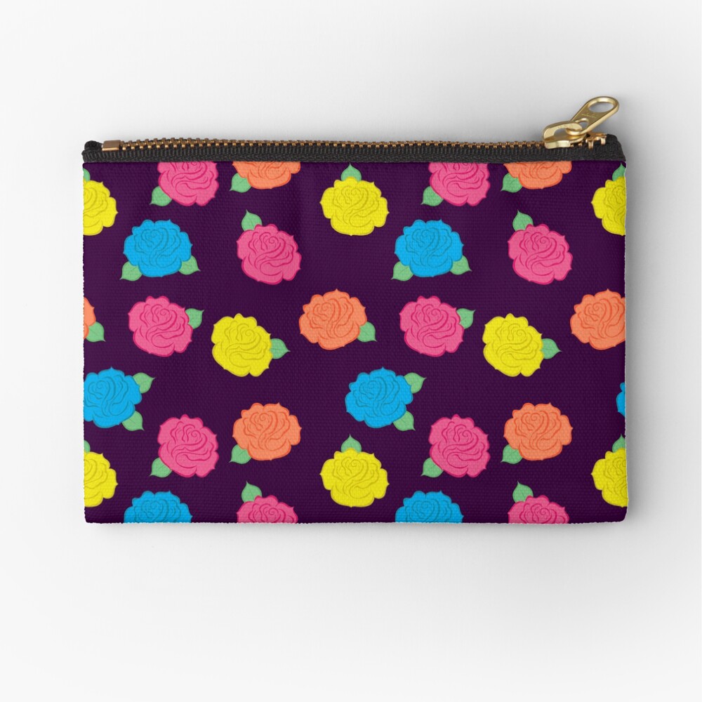 Neon Roses Zipper Pouch