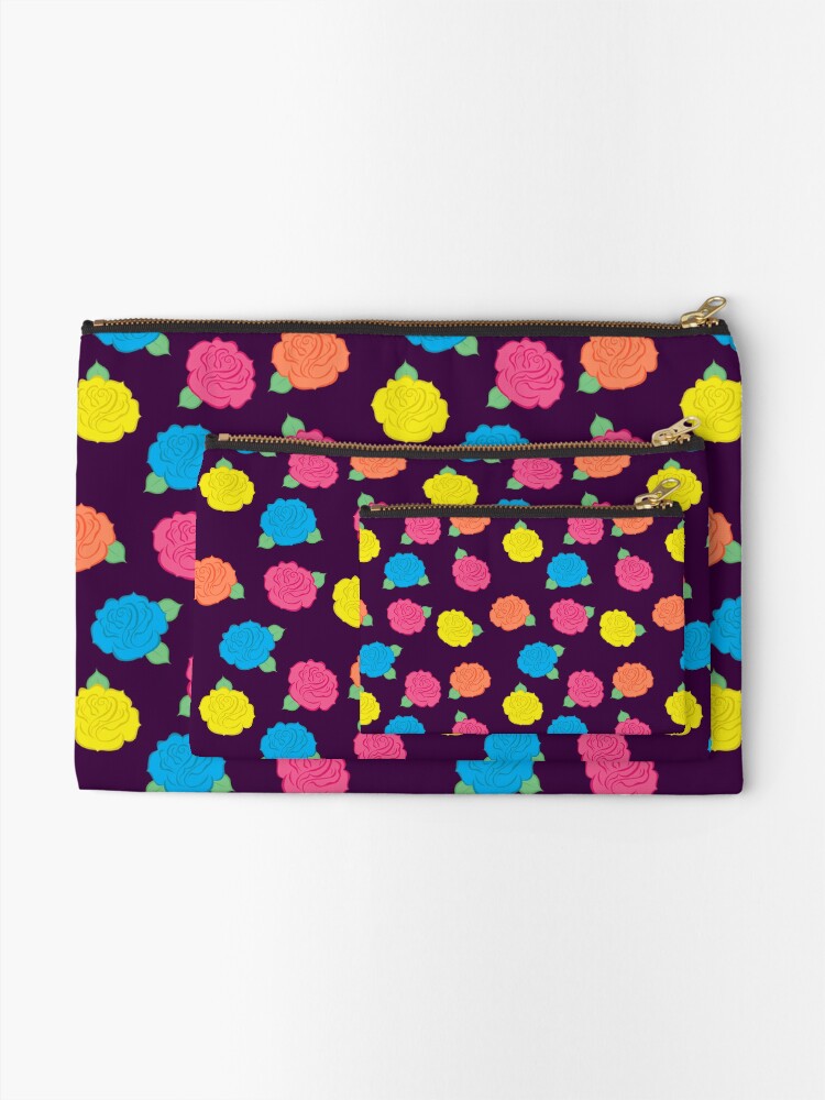 Alternate view of Neon Roses Zipper Pouch