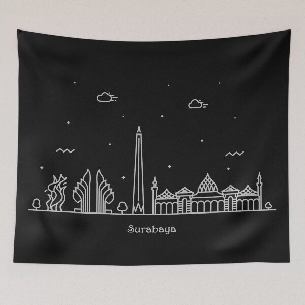 Item preview, Surabaya Skyline Minimal Line Art Poster designed and sold by A Deniz Akerman.