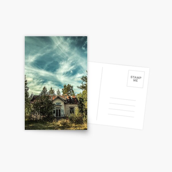 Old House Sky Postcard