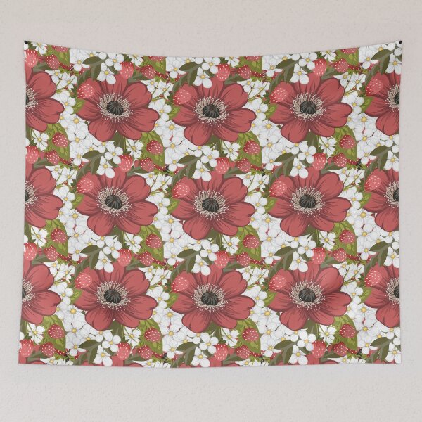 Item preview, Beautiful Red & White Flowers with Strawberries  designed and sold by SuperSeries.