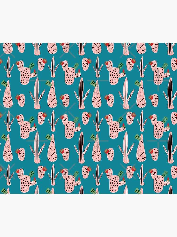 Mid Mod Cactus Teal by susycosta