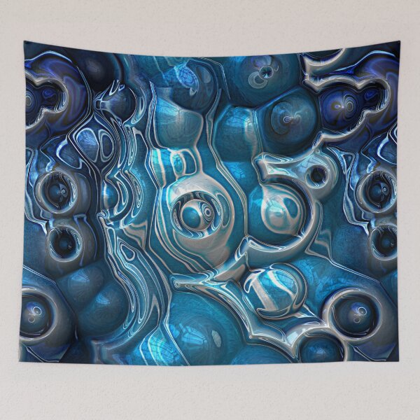 Item preview, 3D Blue Shapes Pattern designed and sold by Phil Perkins.