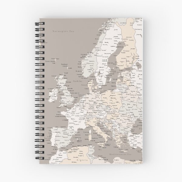 Item preview, Light brown map of Europe with cities designed and sold by blursbyai.