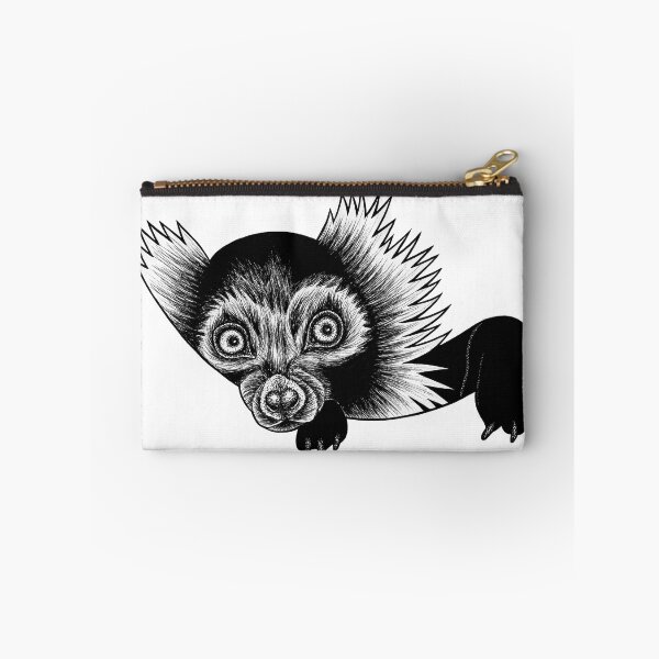 Item preview, Black and white ruffed lemur - ink illustration designed and sold by LorenDowding.