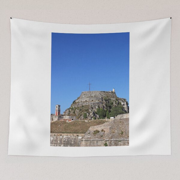 Item preview, old fortress and clock tower Corfu town Greece designed and sold by goceris.