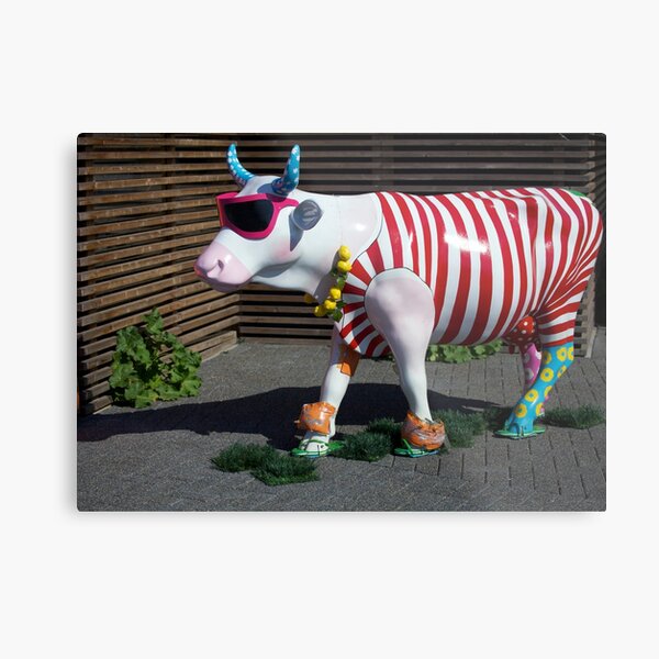 Painted Cow on Holiday - at Floriade Metal Print