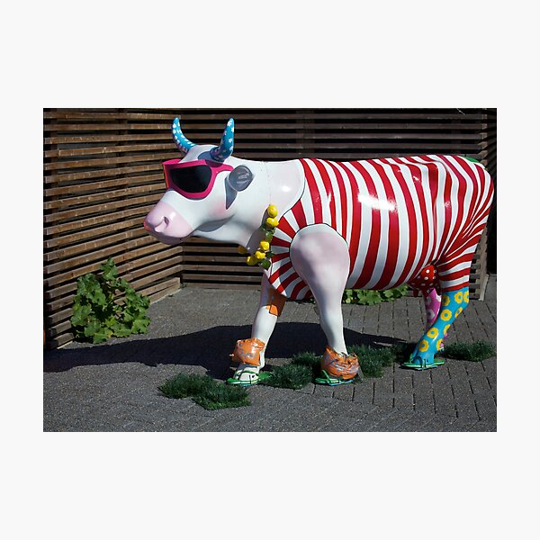 Painted Cow on Holiday - at Floriade Photographic Print