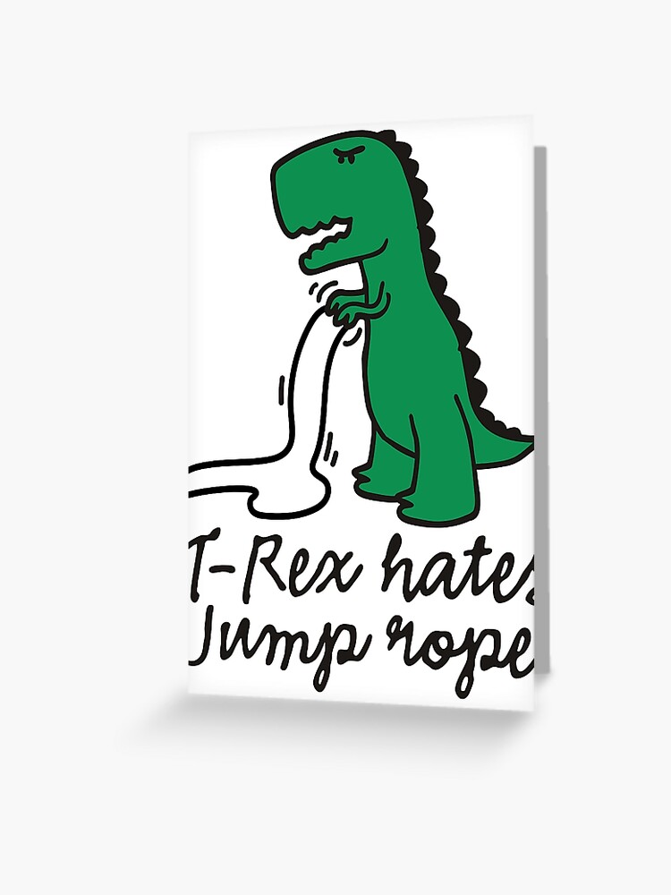 Funny Dinosaur T-Rex Jumping Rope Gym Workout Men's T-Shirt