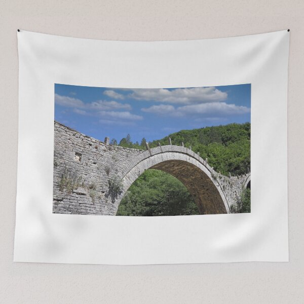 Item preview, Kalogeriko arched stone bridge Zagoria Greece summer season designed and sold by goceris.