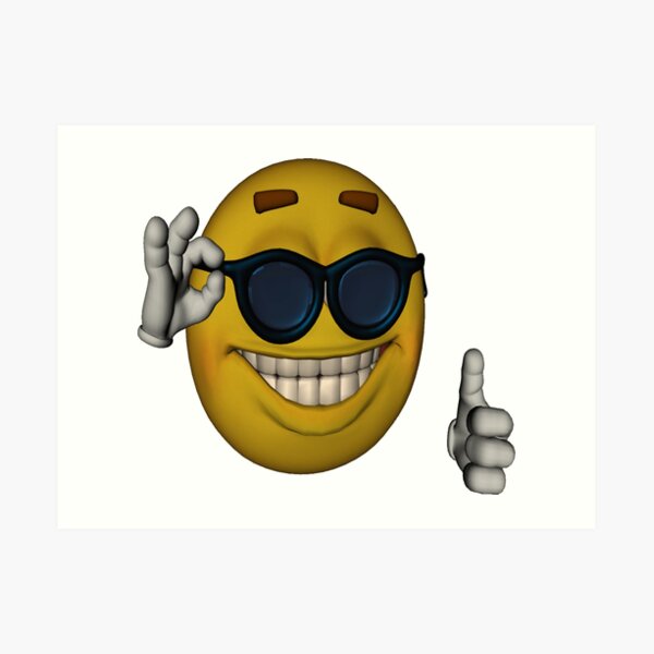 Smiley Face Sunglasses Thumbs Up Emoji Meme Face | Art Board Print