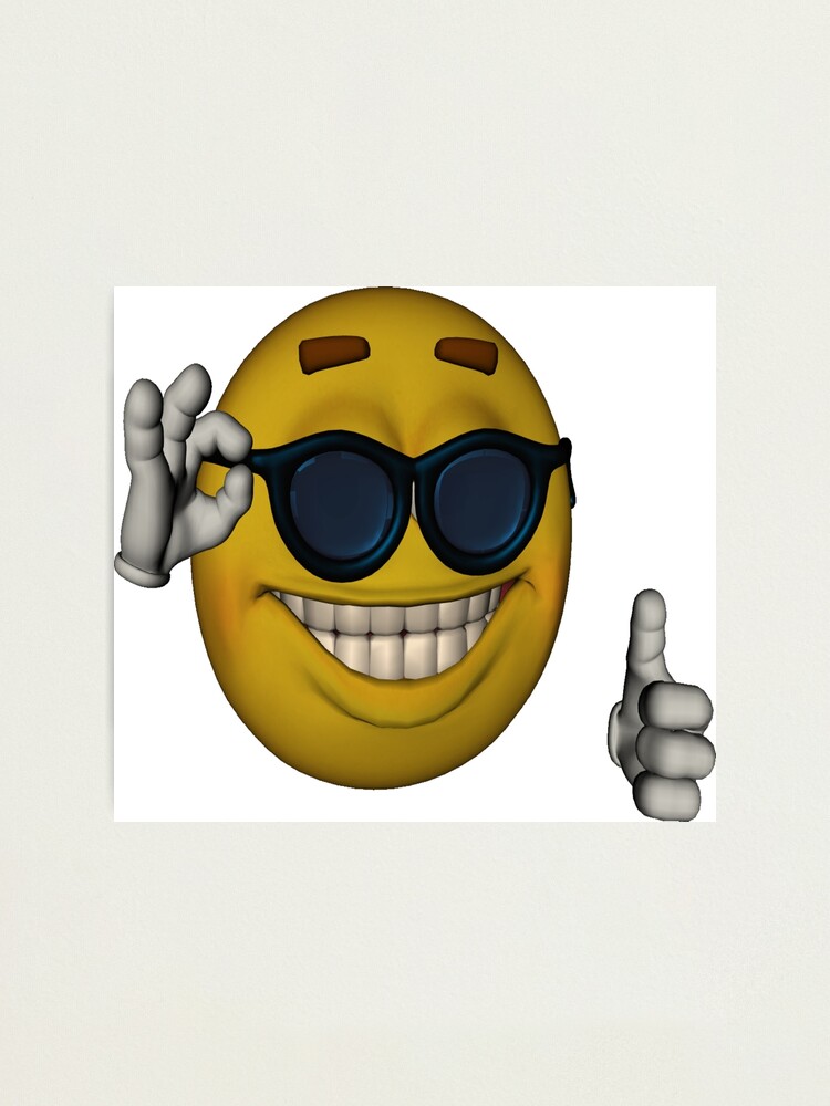 Smiley Face Sunglasses Thumbs Up Emoji Meme Face | Art Board Print