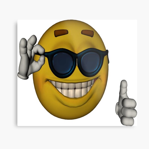 Picardia Sunglasses Thumbs Up Emoticon Meme Metal Print By Monkofyomom Redbubble