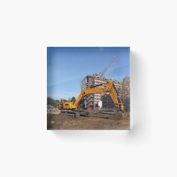 Item preview, excavator and cranes on construction site  designed and sold by goceris.