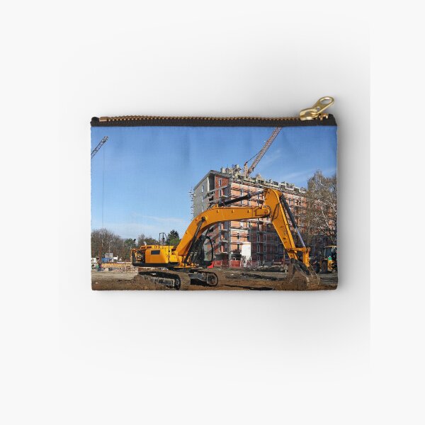Item preview, excavator and cranes on construction site  designed and sold by goceris.