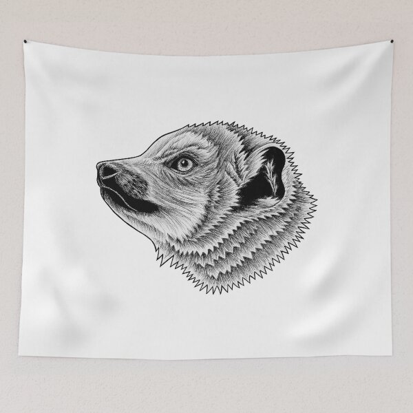 Item preview, Crowned lemur - ink illustration designed and sold by LorenDowding.