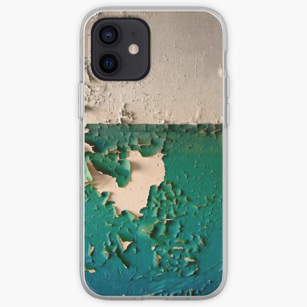 Wall with Peeling Green Blue and White Paint iPhone Soft Case