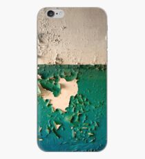 Wall with Peeling Green Blue and White Paint iPhone Case