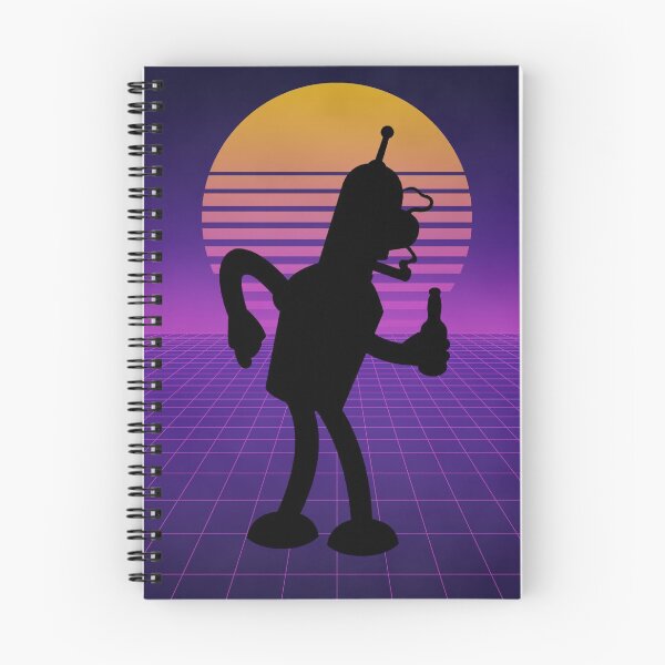 Item preview, Retro Synthwave Bender B Rodriguez Silhouette Poster designed and sold by Gemini-Phoenix.