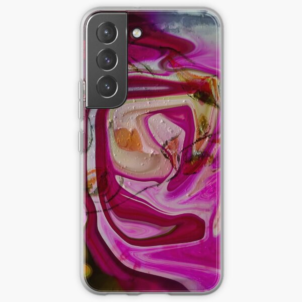 swirling pink abstract shapes Samsung Galaxy Soft Case