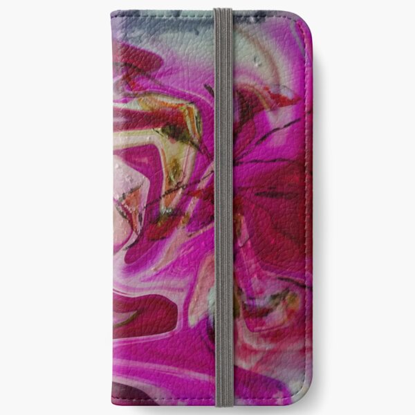 swirling pink abstract shapes iPhone Wallet